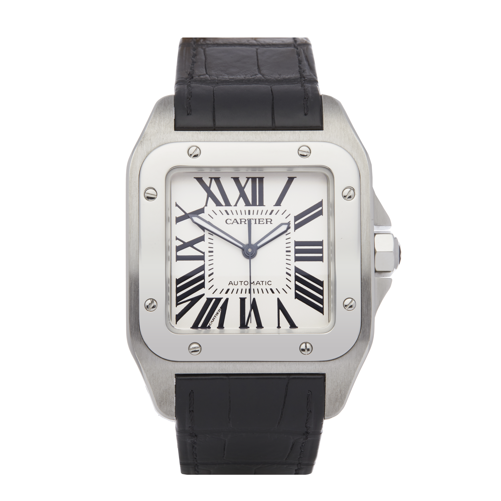 Cartier Santos 100 W20090X8 or 2656 Men Stainless Steel Chronograph XL Cartier Service Watch