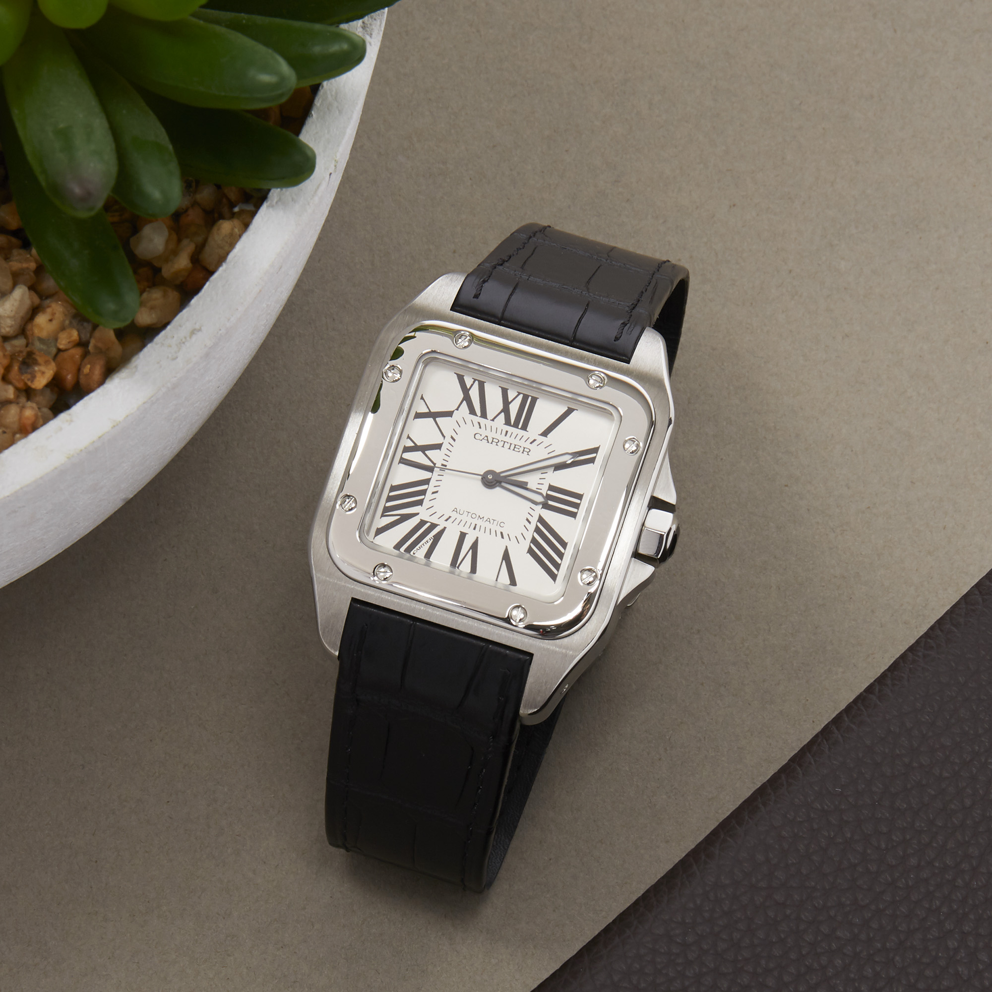 Cartier Santos 100 W20090X8 or 2656 Men Stainless Steel Chronograph XL Cartier Service Watch - Image 3 of 11