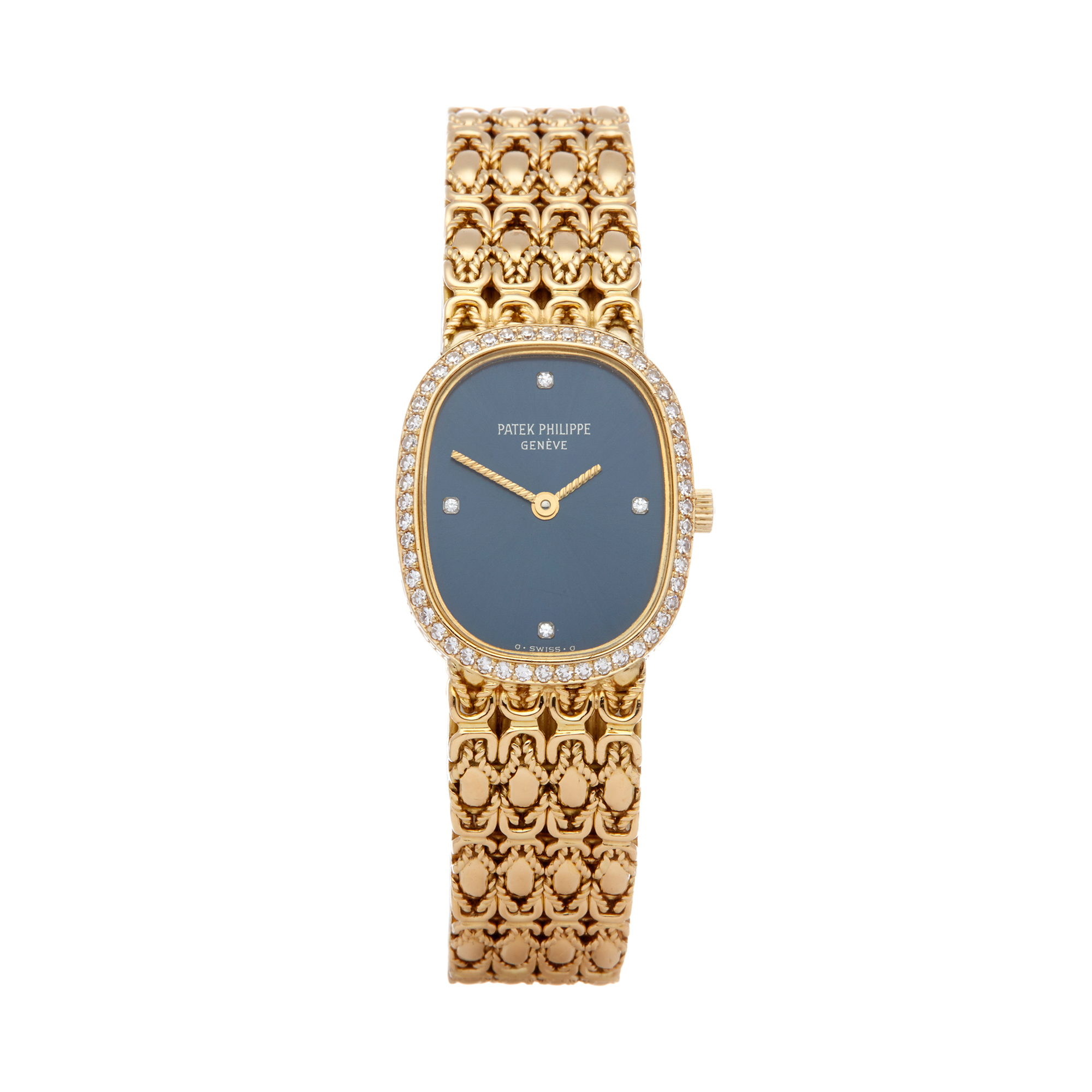 Patek Philippe Ellipse 4698 Ladies Yellow Gold Factory Diamonds Watch