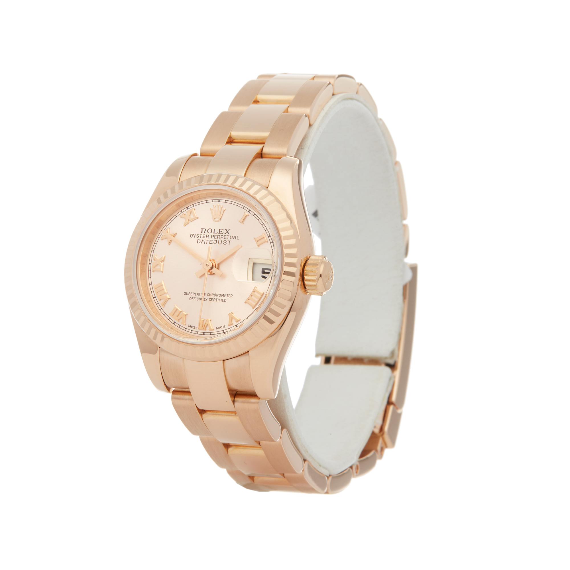 Rolex Datejust 26 179175 Ladies Rose Gold Watch - Image 8 of 8