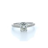 18ct White Gold Radiant Cut Diamond Ring 1.36 (1.19) Carats