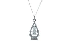 18ct White Gold Tree Shape Diamond Pendant 1.30 Carats