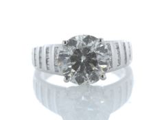 18ct White Gold Single Stone Prong Set With Stone Set Shoulders Diamond Ring 4.65 Carats