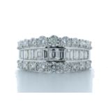 18ct White Gold Channel Set Semi Eternity Diamond Ring 2.54 Carats