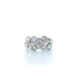 18ct White Gold Claw Set Semi Eternity Diamond Ring 2.16 Carats