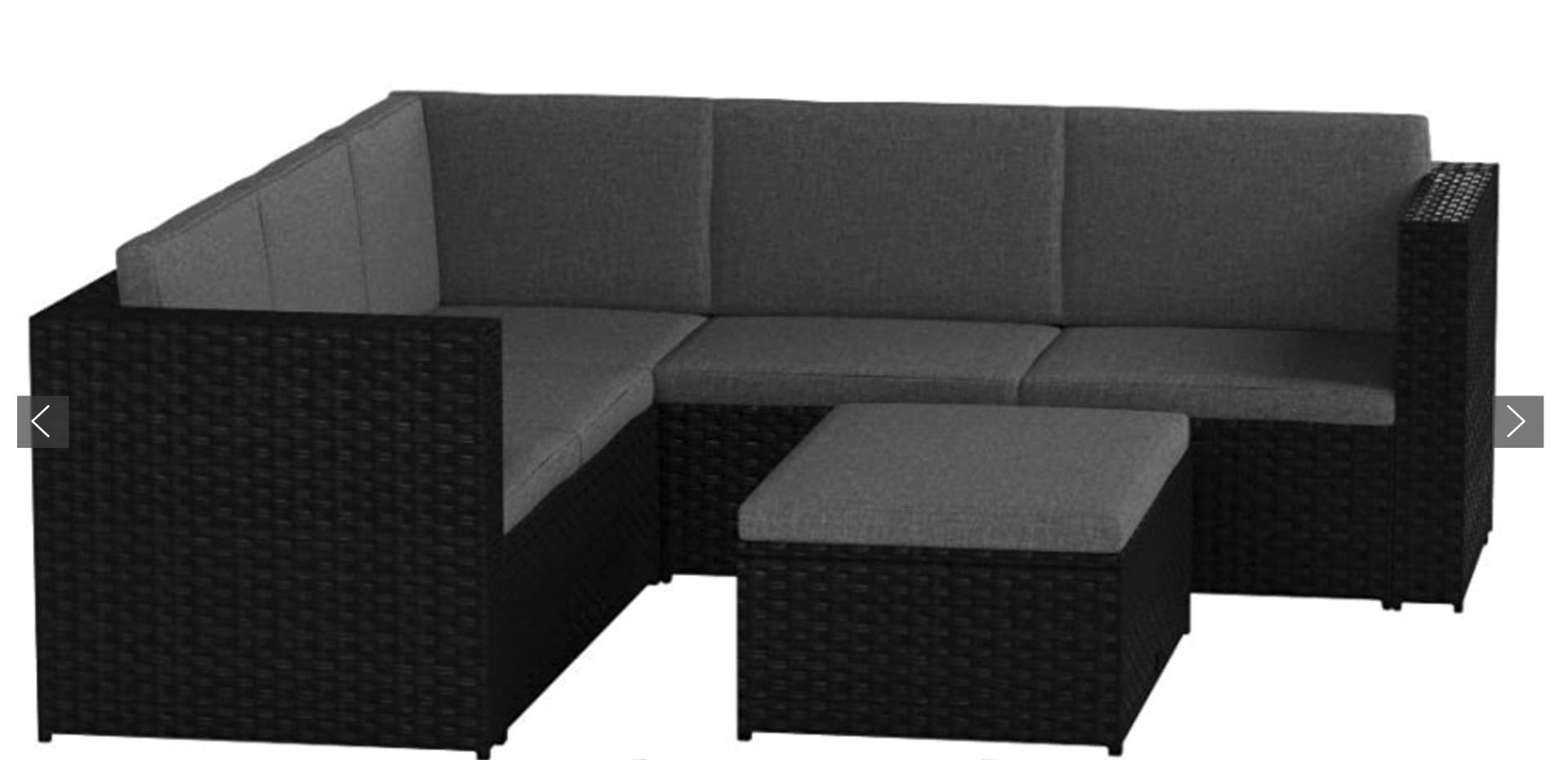 Black Garden Furniture Set- inc table and cushions- 16 pieces - Image 4 of 7