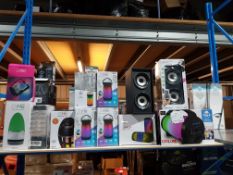 12 Items -Mixed Speaker Lot To Inc Idance Cyclone 400, Wireless Music Blaster & Radio Tuner, He Lan
