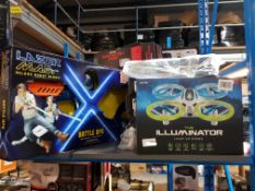 7 Items Ð 6 X The Illuminator Light Up Drone & 1 X Laser Mad Battle Ops