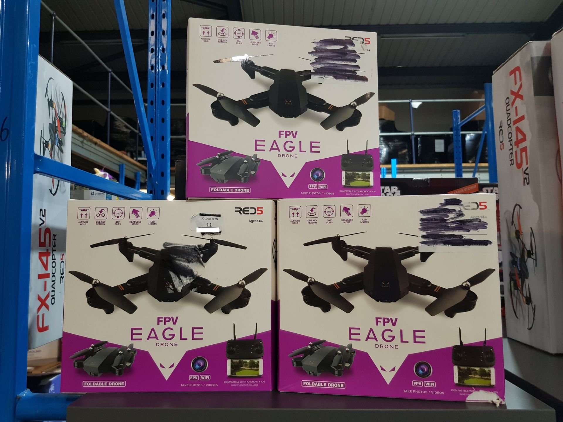 3 X Red5 Fpv Eagle Drone