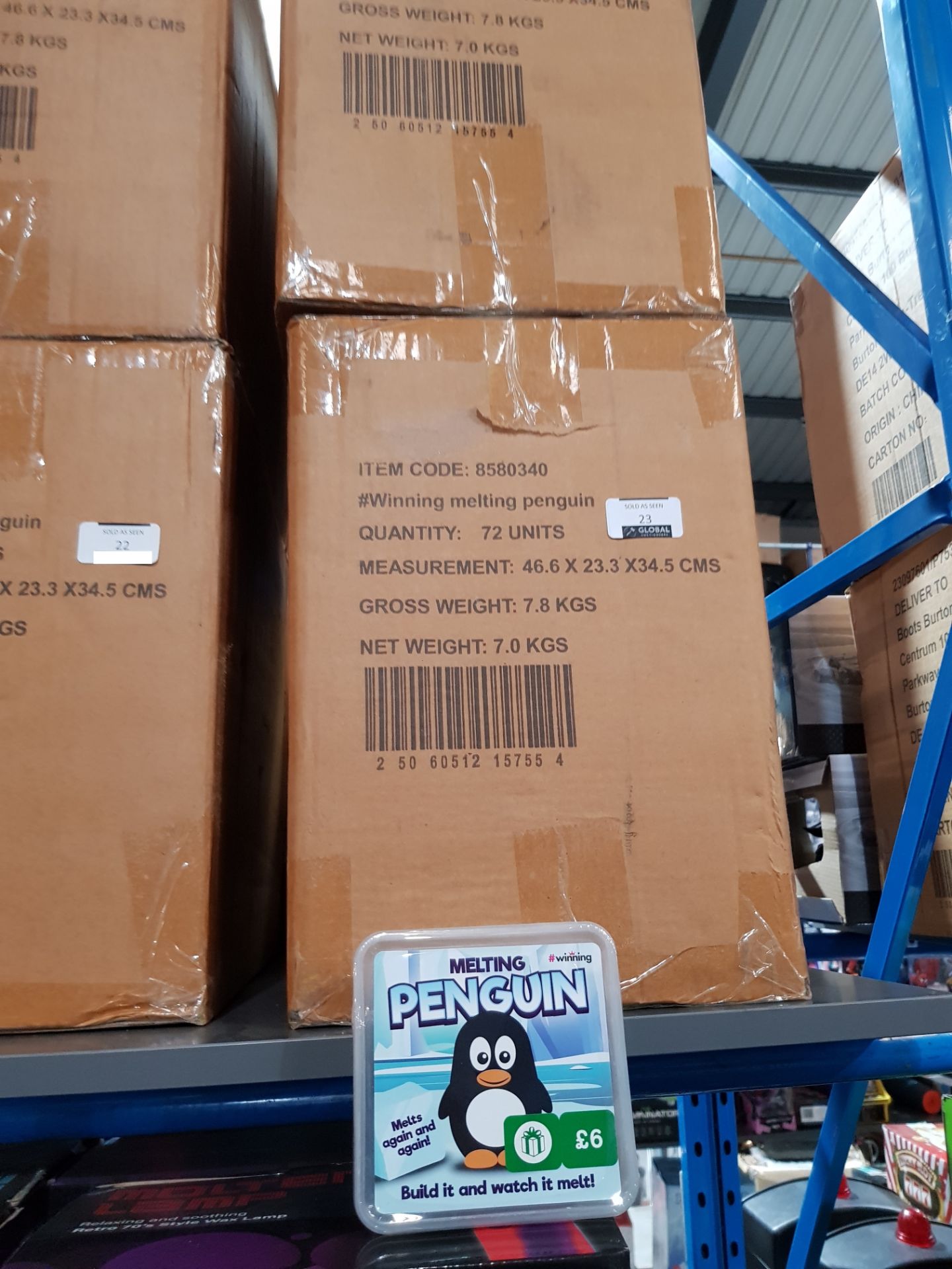 **Combined RRP £864** - 144 X #Winning Melting Penguins (As New / Sealed Box, RRP £6 Each)