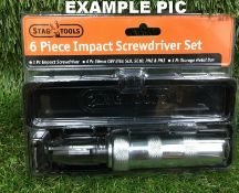 6 X Impact Screw Driver Sets With 4 Quality Screwdriver Bits. RRP £17.99 Each