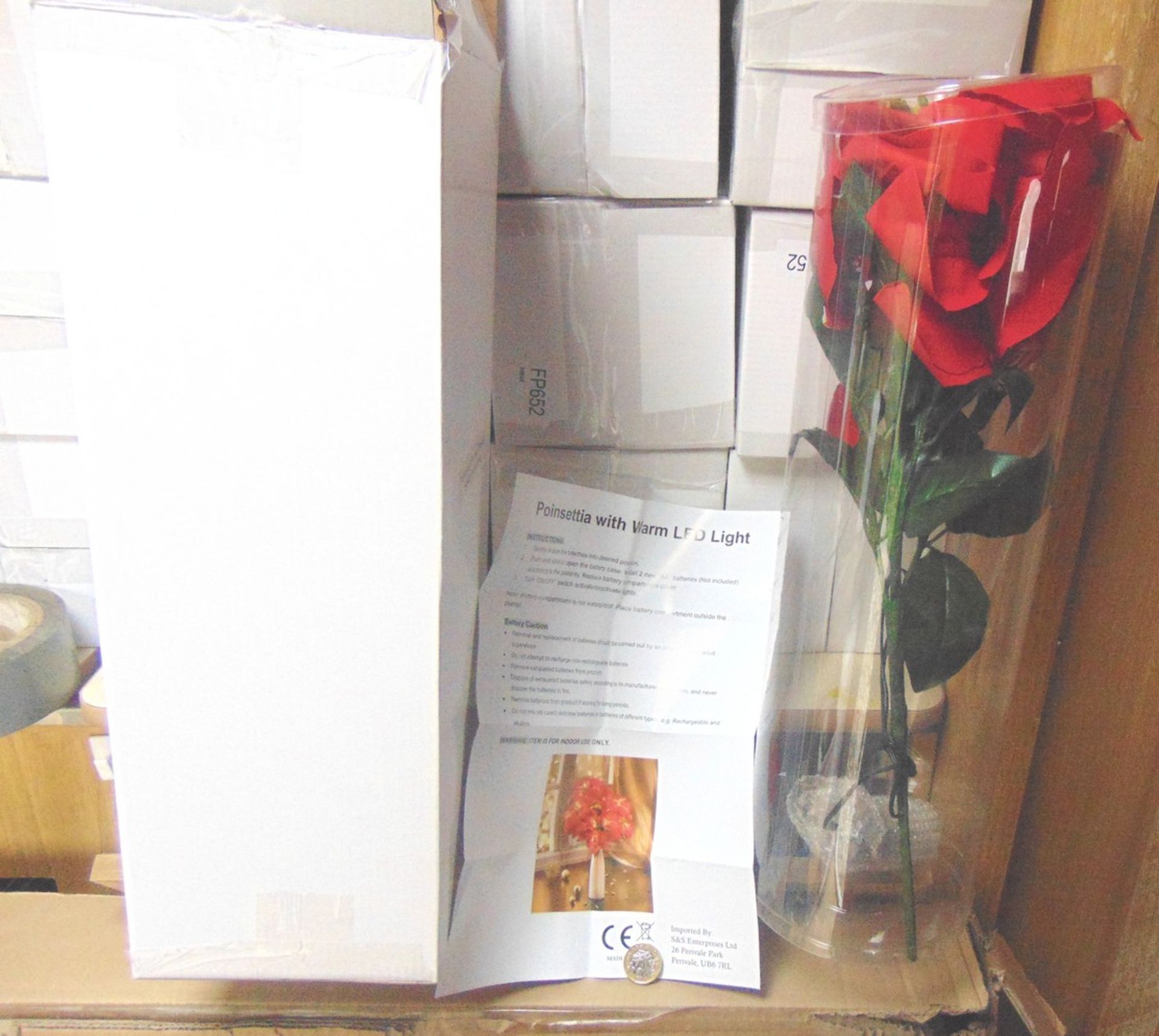 You Are Bidding On 6 Large Fully Boxed Brand New Flower Displays With Led Lights. - Image 2 of 2