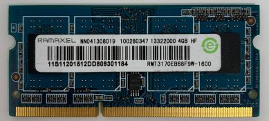 RRP £54.99 RAMAXEL NN041308019 4GB 1Rx8 DDR3 PC3L-12800S SoDIMM Memory Module