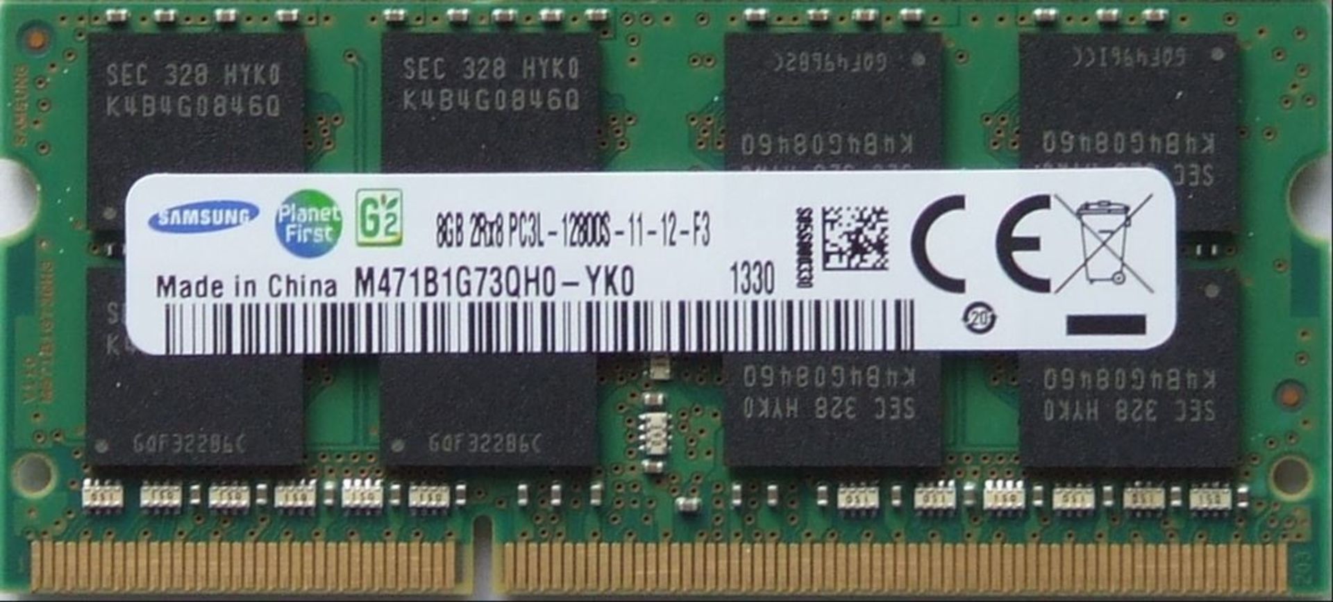 RRP £74.99 Samsung M471B1G73QH0-YK0 8GB (1x8GB) 2Rx8 DDR3 PC3L-12800S SoDIMM Memory Module