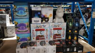 20 Items Ð Mixed Lot To Inc 3 X Clamlight, 2 X Candy Grabber, 4 X He Lantern Speaker, 3 X Vol...