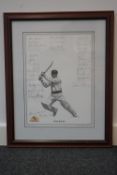 Allan Border limited edition print signed by Old England v Old Australia teams 2001