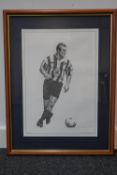 Alan Shearer limited edition black and white drawing by David Byrne, signed by artist