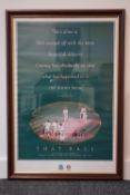 Shane Warne 'That Ball' signed framed poster, limited edition