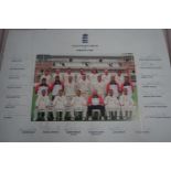 England 2001 cricket squad v Pakistan unframed
