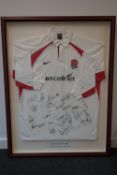 England rugby jersey signed by 2001 British Lions