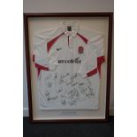 England rugby jersey signed by 2001 British Lions