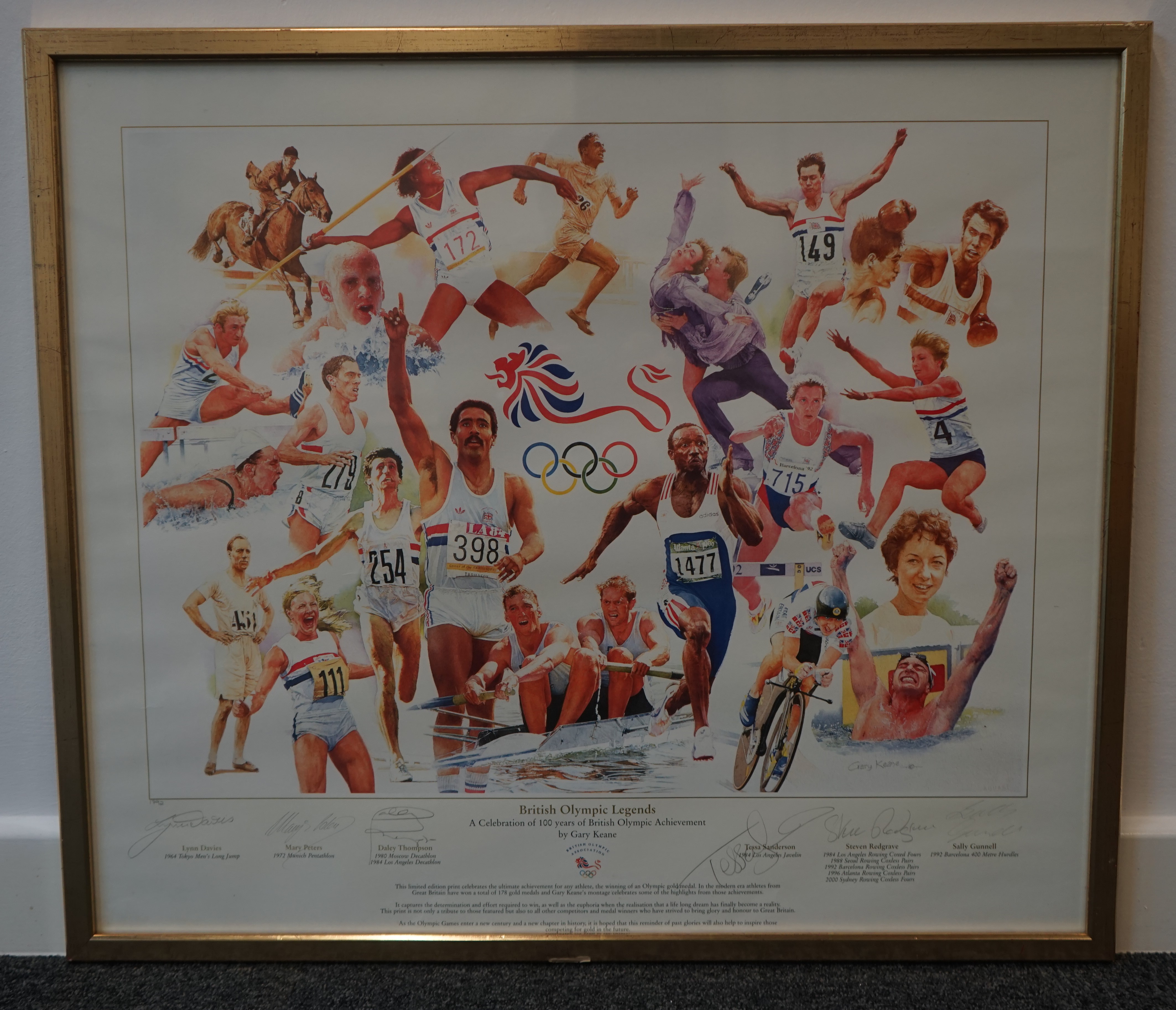 British Olympic Legends signed framed limited edition picture