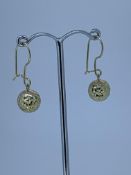 9ct yellow gold faceted ball drop earrings