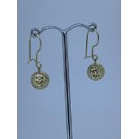 9ct yellow gold faceted ball drop earrings