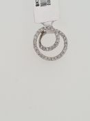 18ct white gold diamond set spiral pendant