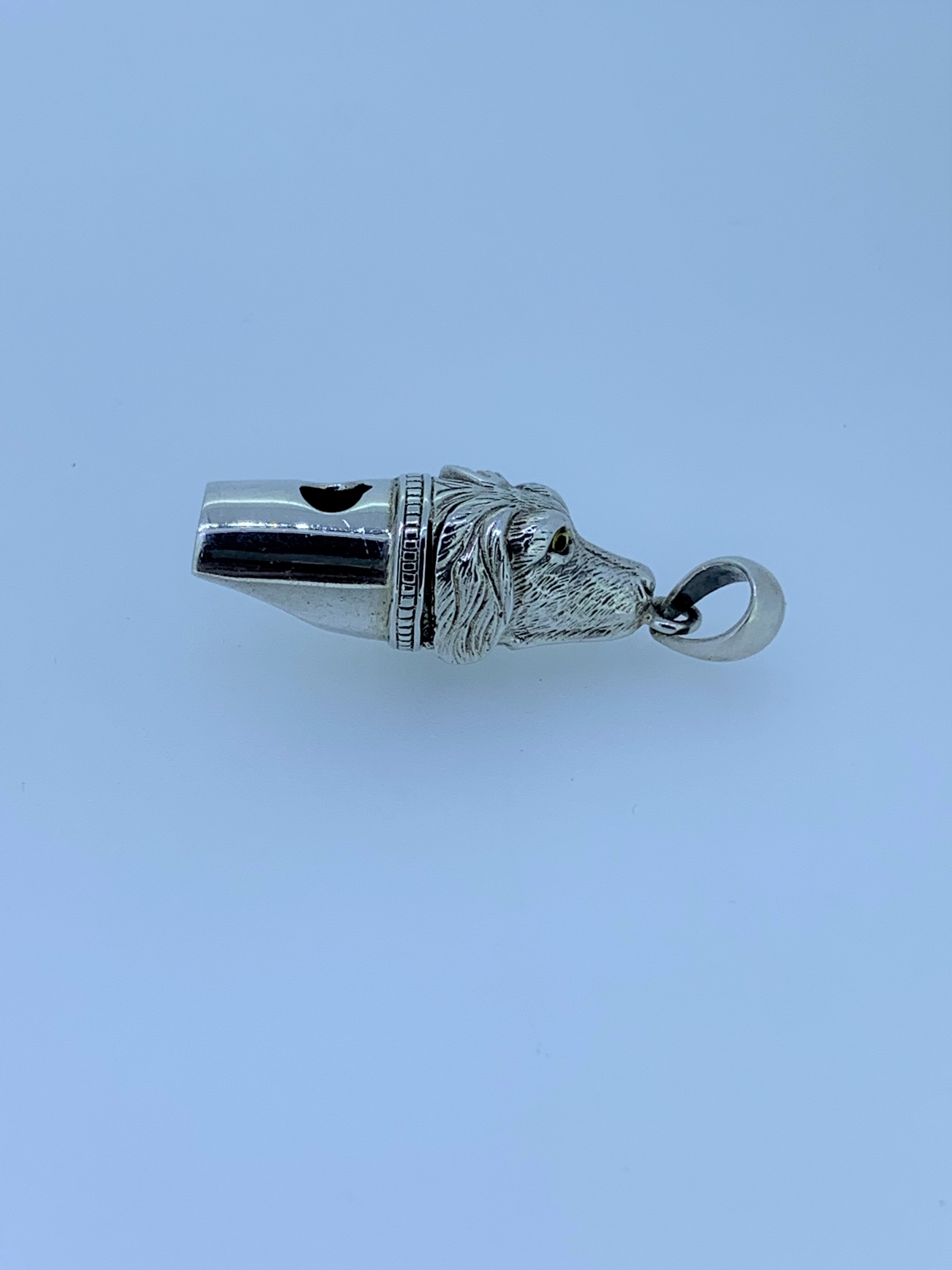 Silver dog whistle pendant uk halmark - Image 3 of 7