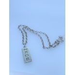 Silver ingot and belcher chain 18 icnh length