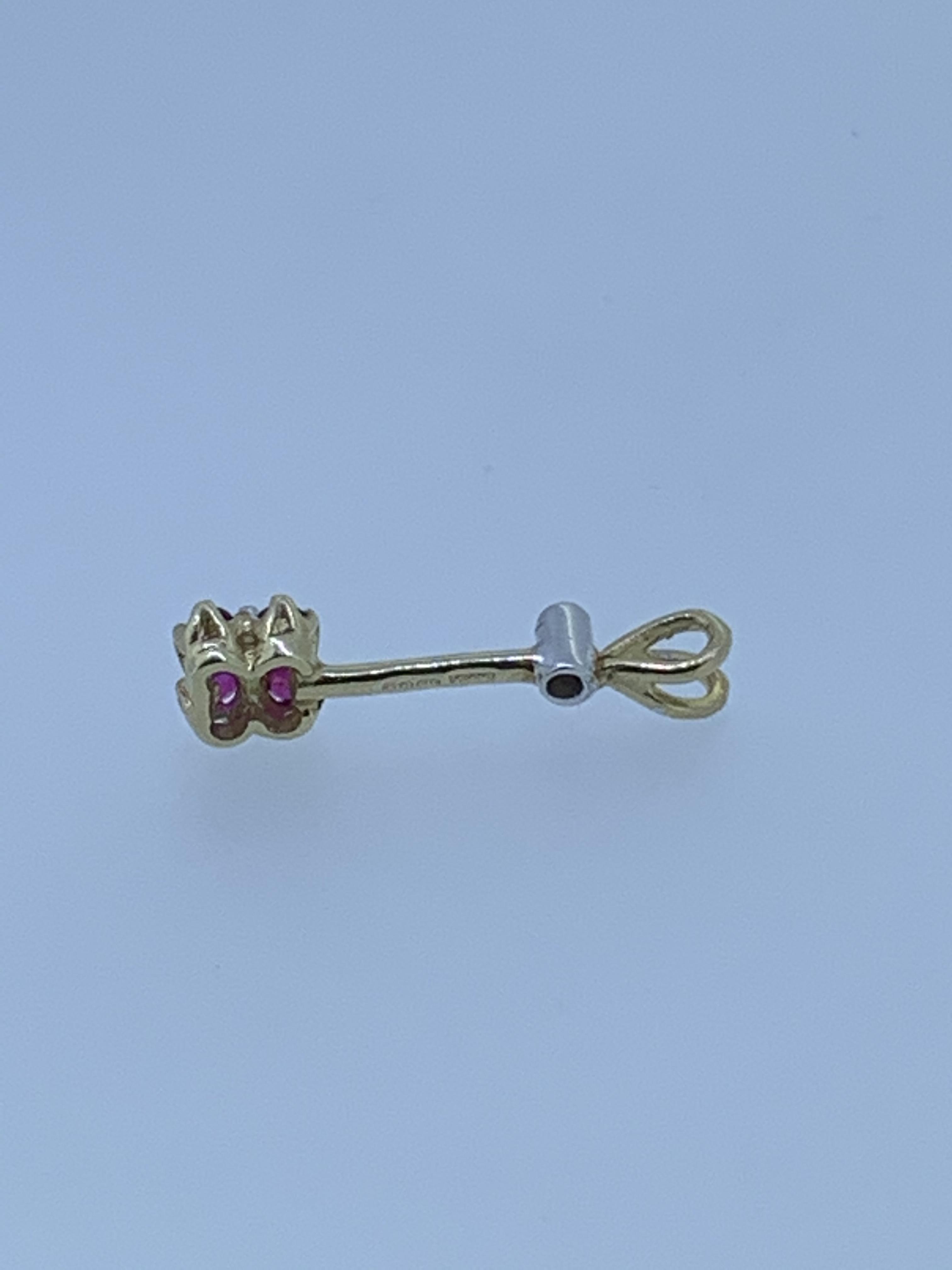 9ct yello gold ruby and diamond pendant - Image 3 of 3