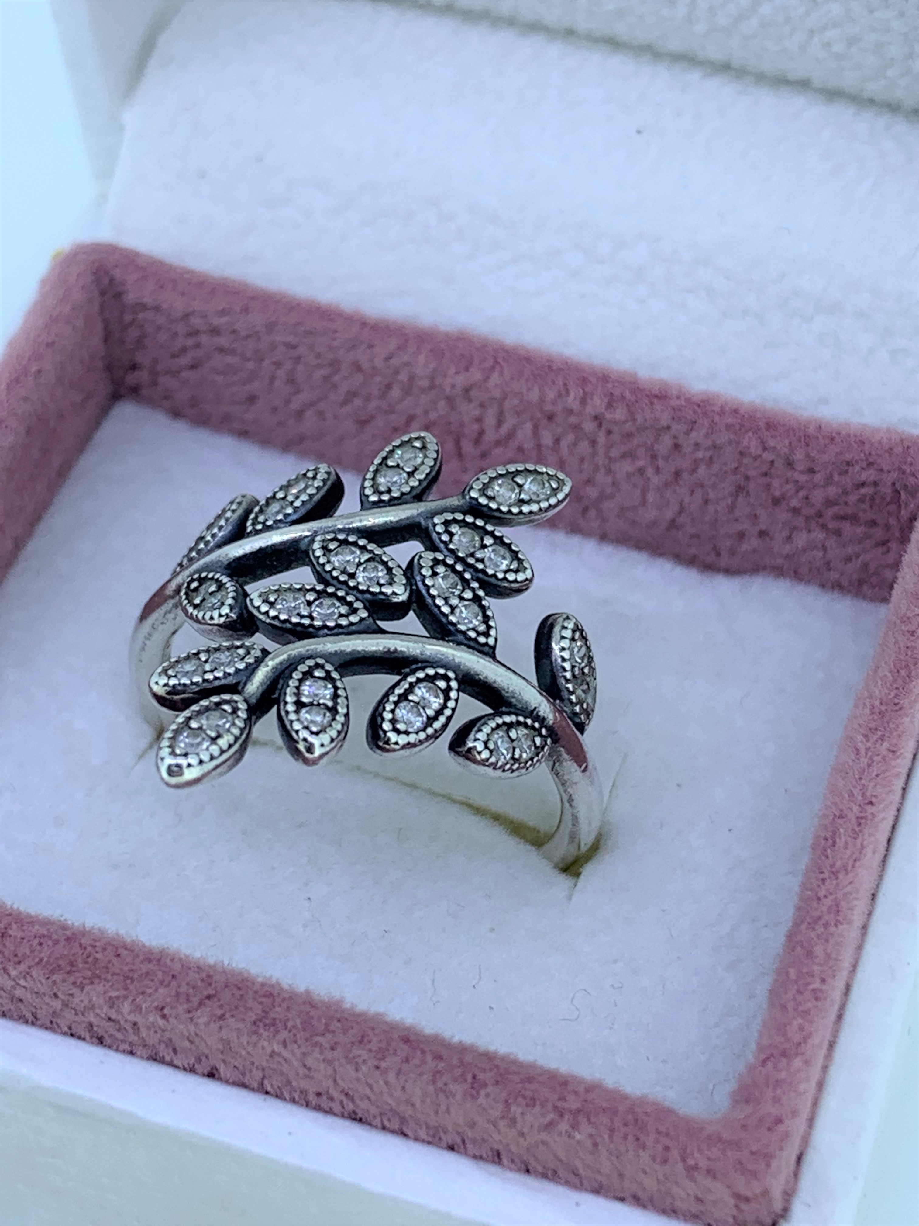 Pandora silver and cz ring - Image 2 of 3