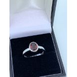 925 silver oval cut garnet ring