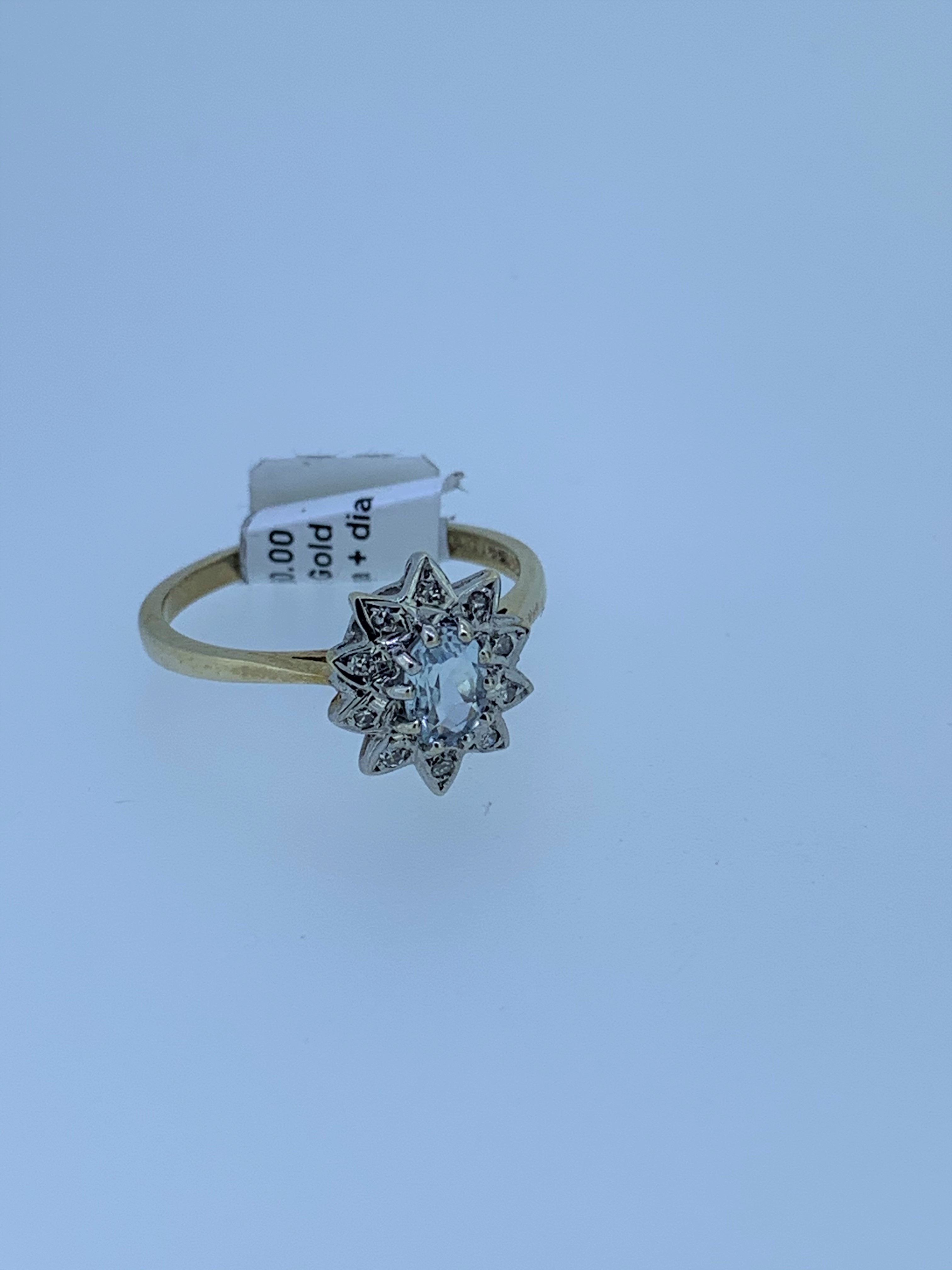 9ct aquamarine and diamond ring - Image 3 of 4