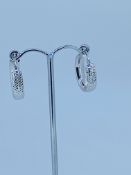 9ct white gold faceted hoop earrings