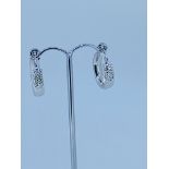 9ct white gold faceted hoop earrings