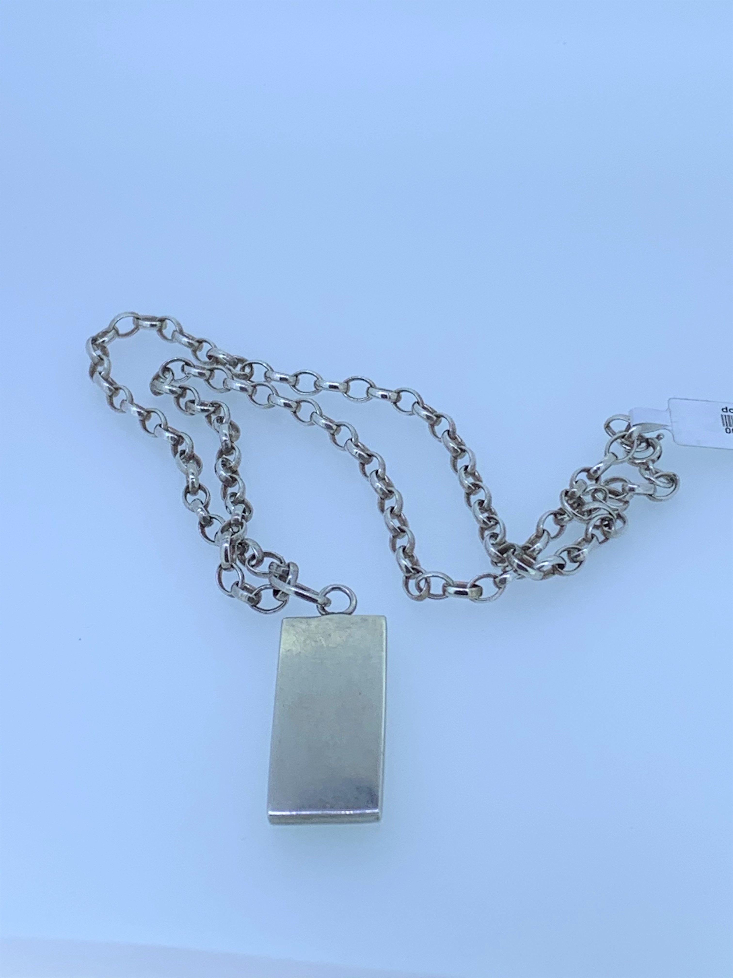 Silver ingot and belcher chain 18 icnh length - Image 2 of 3