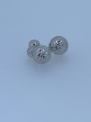 9ct white gold ball stud earrings