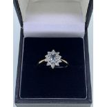 9ct aquamarine and diamond ring
