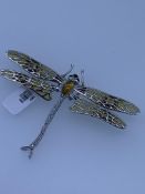 Nicole barr enameled dragon fly broach diamond set