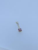 9ct yello gold ruby and diamond pendant