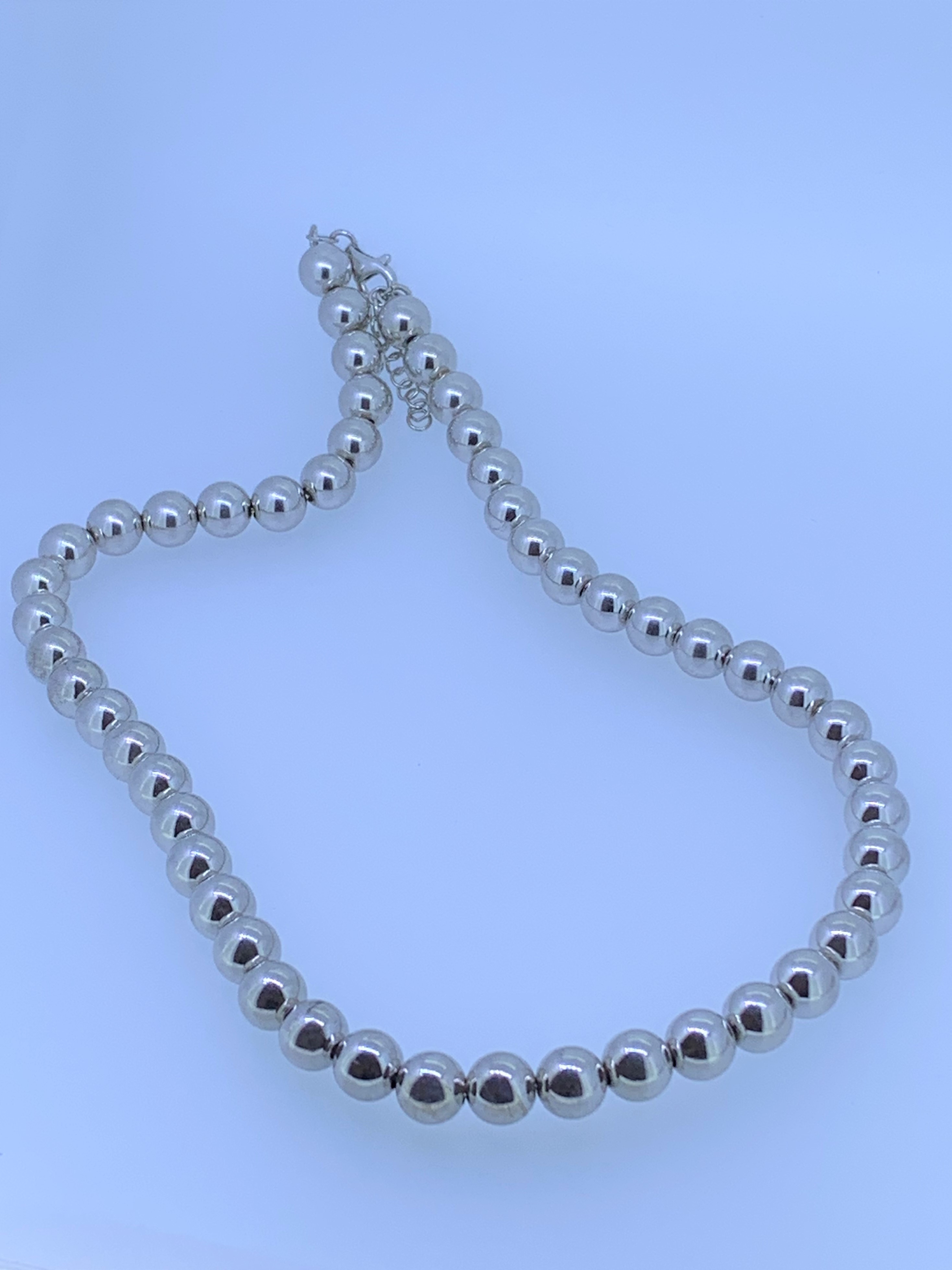 925 silver bead necklace upt 18 inch lngth