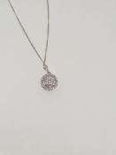 18ct white gold diamond pendant and chain
