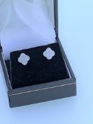 9ct white gold diamond stud earrings