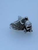 925 silver hells angels style skull ring