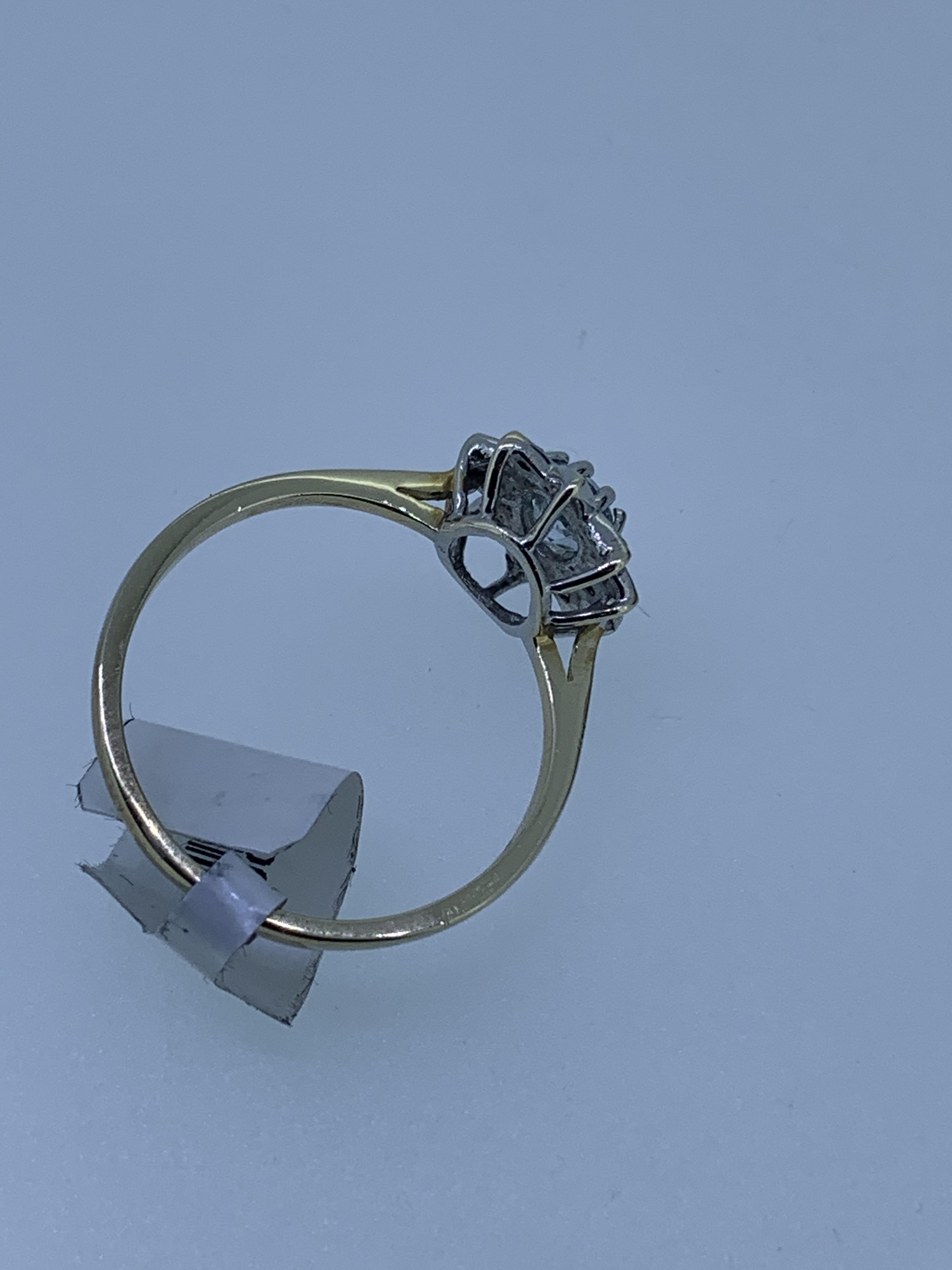 9ct aquamarine and diamond ring - Image 4 of 4