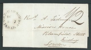 Jamaica 1847 Entire letter to London charged 1/2 with a fine "DRY - HARBOUR / JAMAICA" datestamp, t