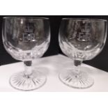 Royalty Pair of Wine / Cocktail Goblets E2R Superb pair of Goblets with Crown and EIIR etchings. C