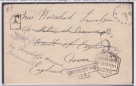 TRISTAN DA CUNHA 1913 Entire letter from Vlugt Convict Station written by the Sub-Overseer John Ki